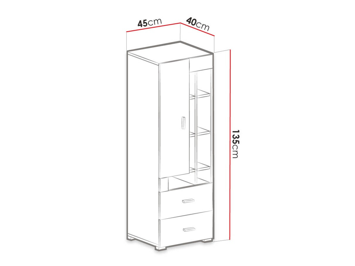 Estantería Omaha D131 (Pino blanqueado + Marrón)