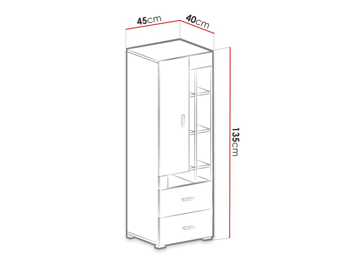 Estantería Omaha D131 (Pino blanqueado + Púrpura)