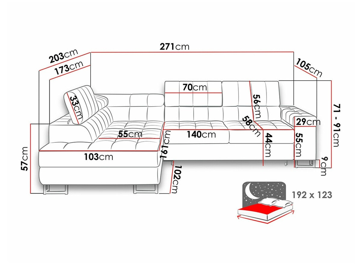 Sofá rinconero Comfivo 232 (Magic Velvet 2202)