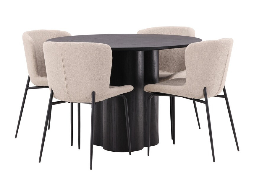 Conjunto de mesas y sillas para comedor Dallas 3432 (Beige + Marrón)