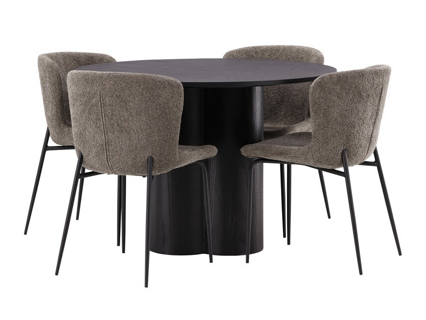 Conjunto de mesas y sillas para comedor Dallas 3432 (Marrón + Negro)