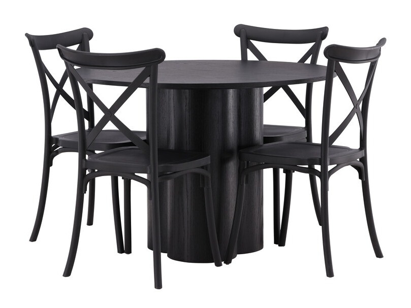 Conjunto de mesas y sillas para comedor Dallas 3982 (Negro)