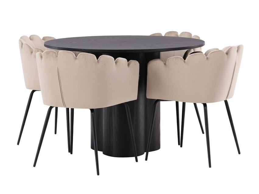 Conjunto de mesas y sillas para comedor Dallas 3984 (Negro)