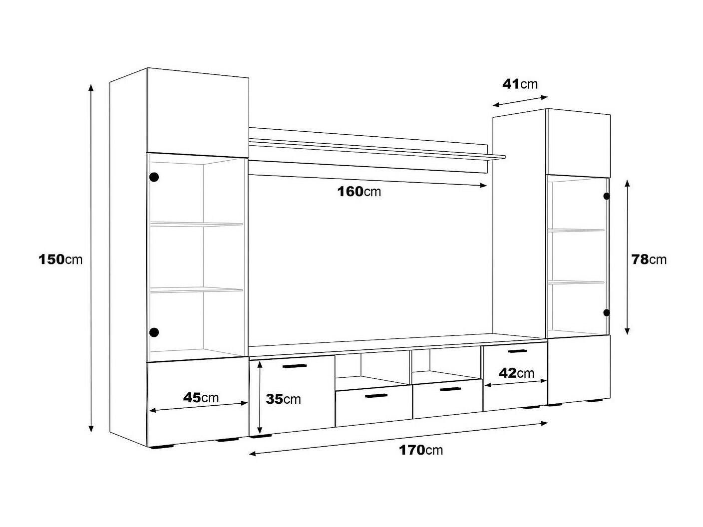 Conjunto de salón Springfield 274 (Blanco + Blanco brillante)