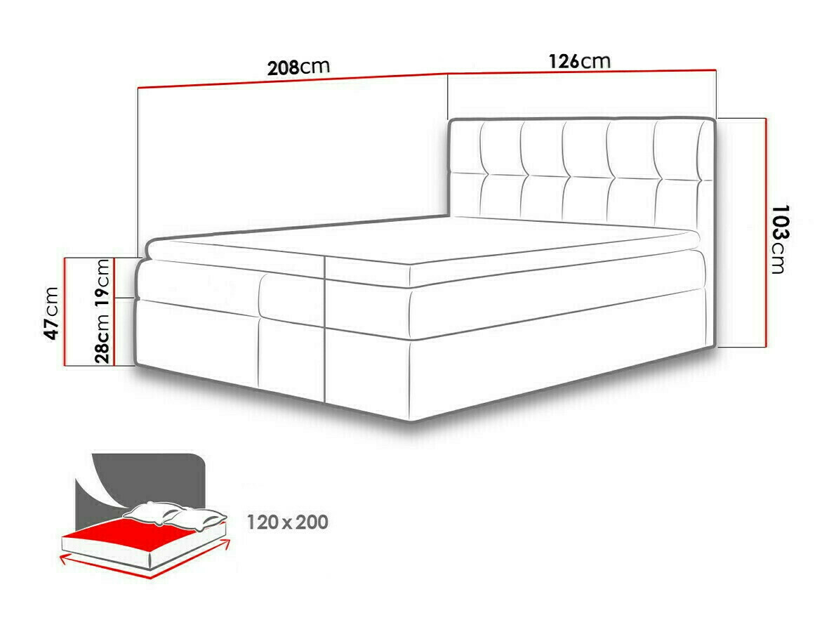 Cama continental Baltimore 128 (Rico 23)