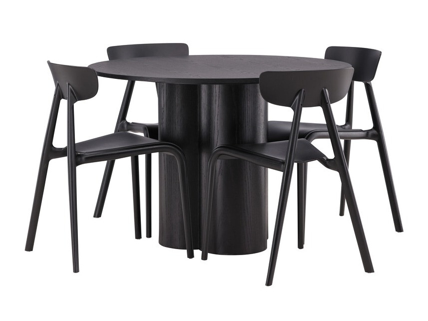 Conjunto de mesas y sillas para comedor Dallas 3436 (Negro)