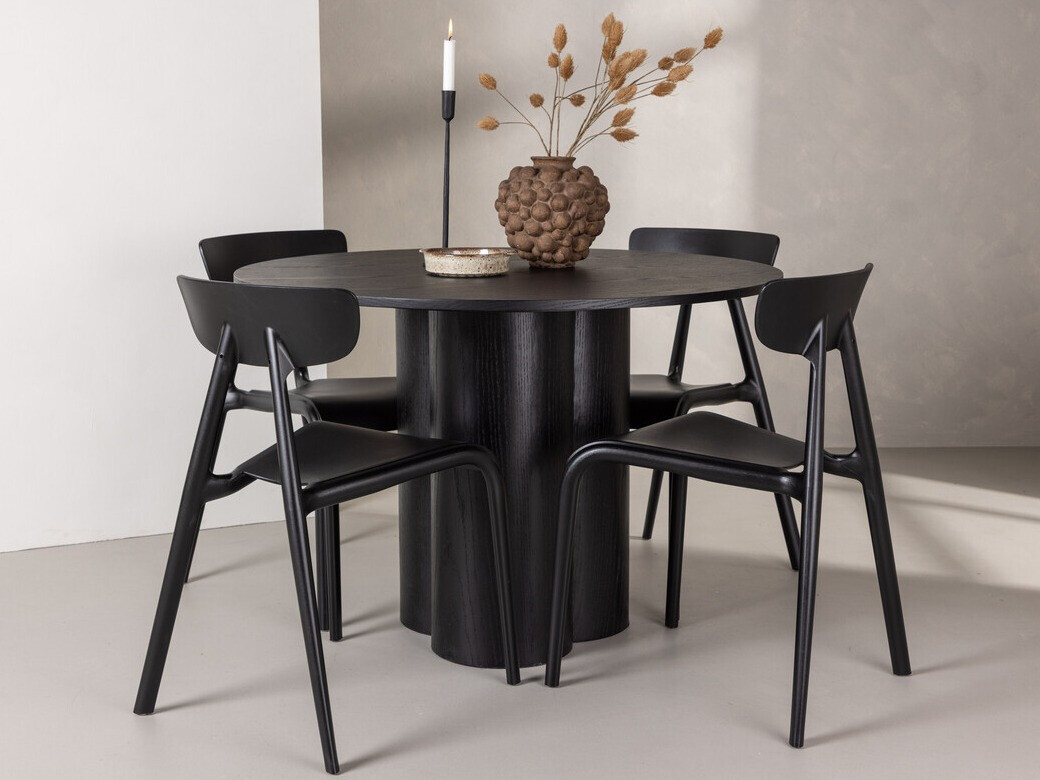 Conjunto de mesas y sillas para comedor Dallas 3436 (Negro)