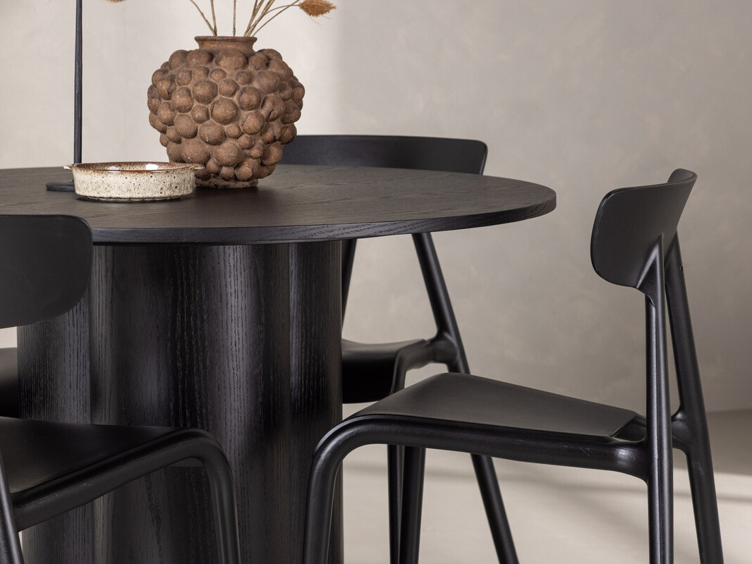 Conjunto de mesas y sillas para comedor Dallas 3436 (Negro)