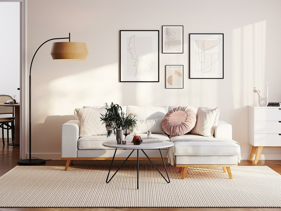 Sofá rinconero Floromo 120 (Melva 02 + Roble)