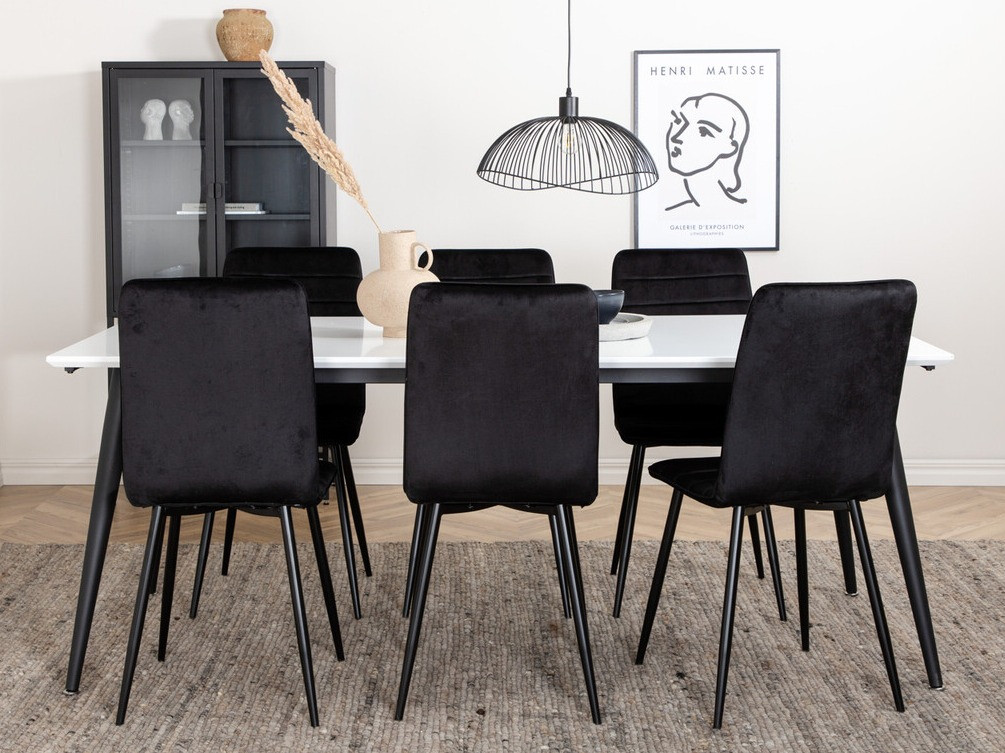 Conjunto de mesas y sillas para comedor Dallas 3439 (Negro)