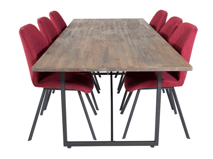 Conjunto de comedor Dallas 3453 (Rojo)
