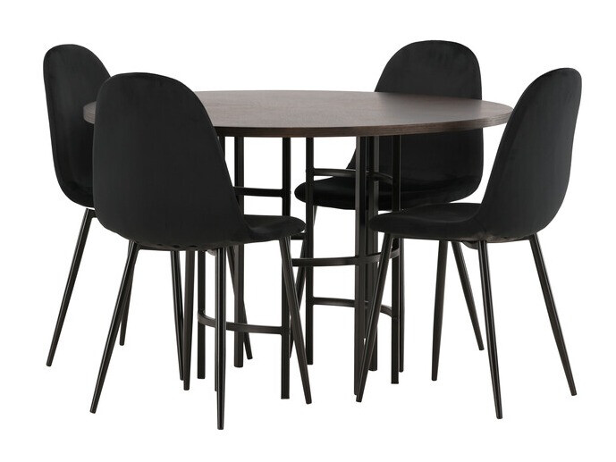 Conjunto de mesas y sillas para comedor Dallas 3446 (Negro)