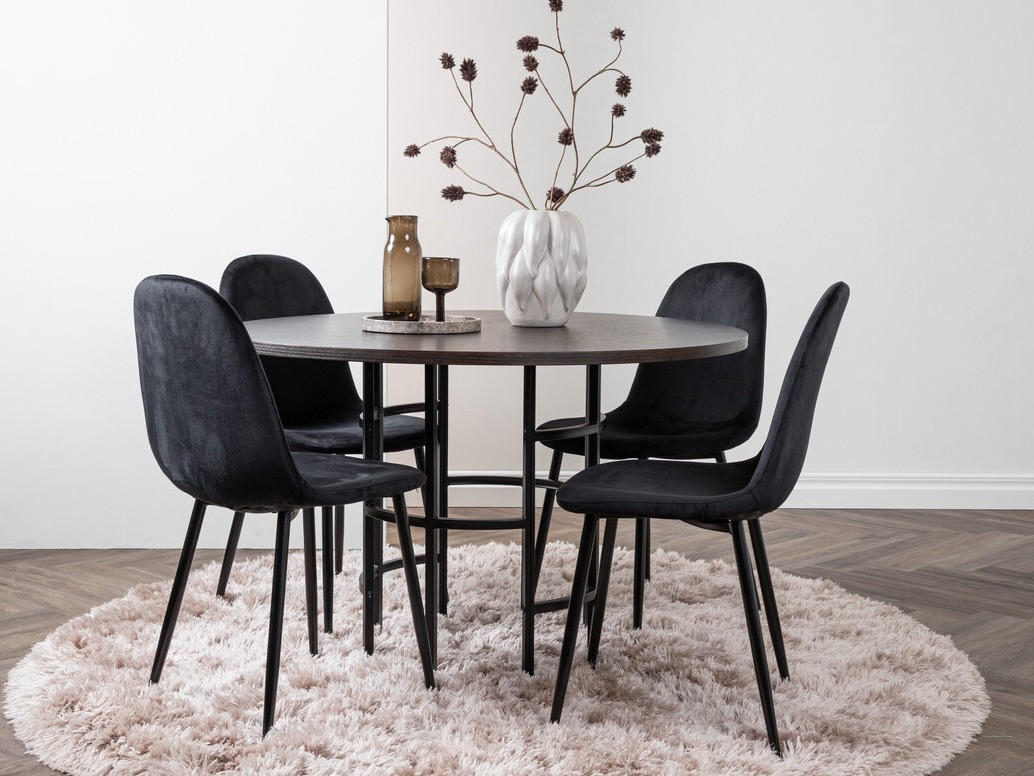 Conjunto de mesas y sillas para comedor Dallas 3446 (Negro)