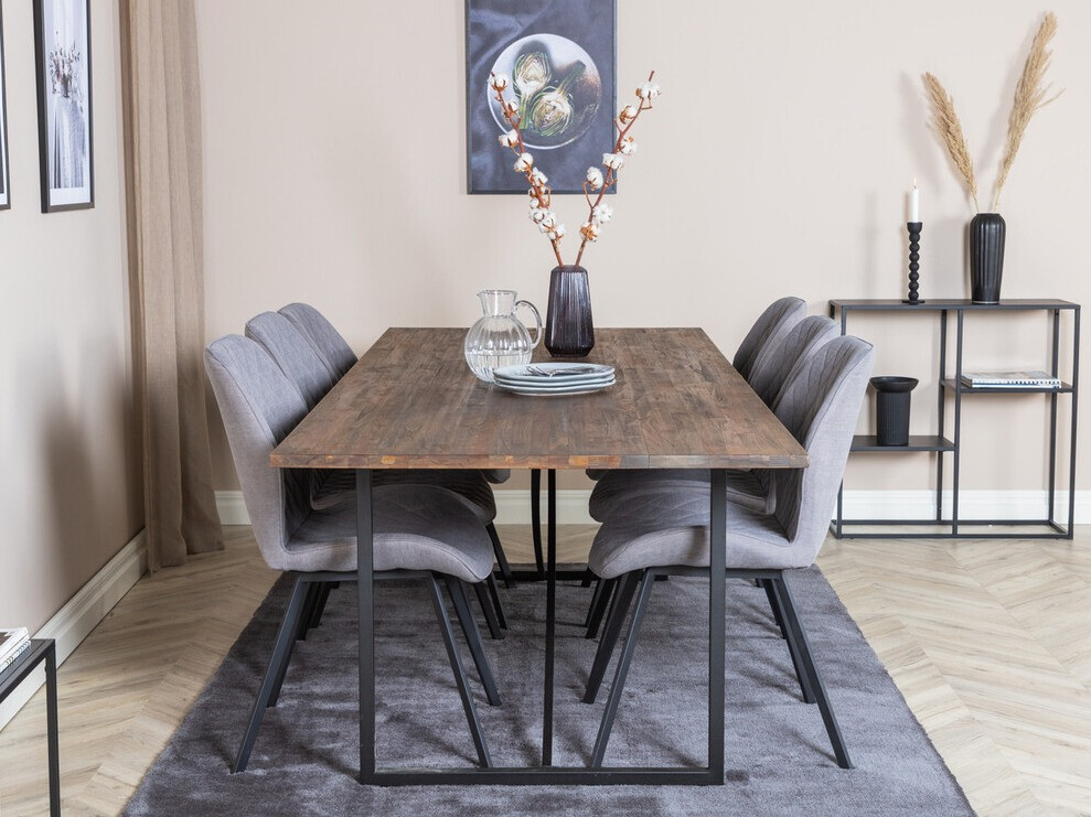 Conjunto de mesas y sillas para comedor Dallas 3453 (Gris)