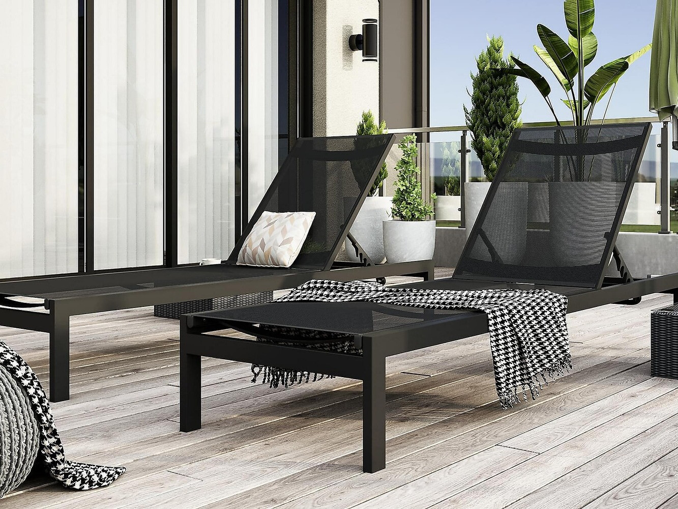 Tumbona Comfort Garden 1570 (Negro)