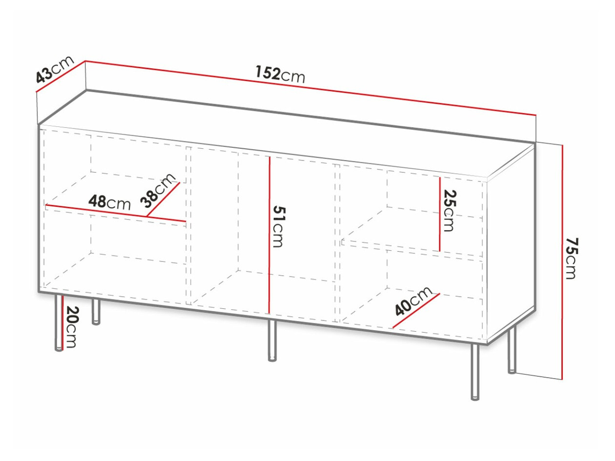 Aparador Lorelbo 100 (Negro + Dorado)