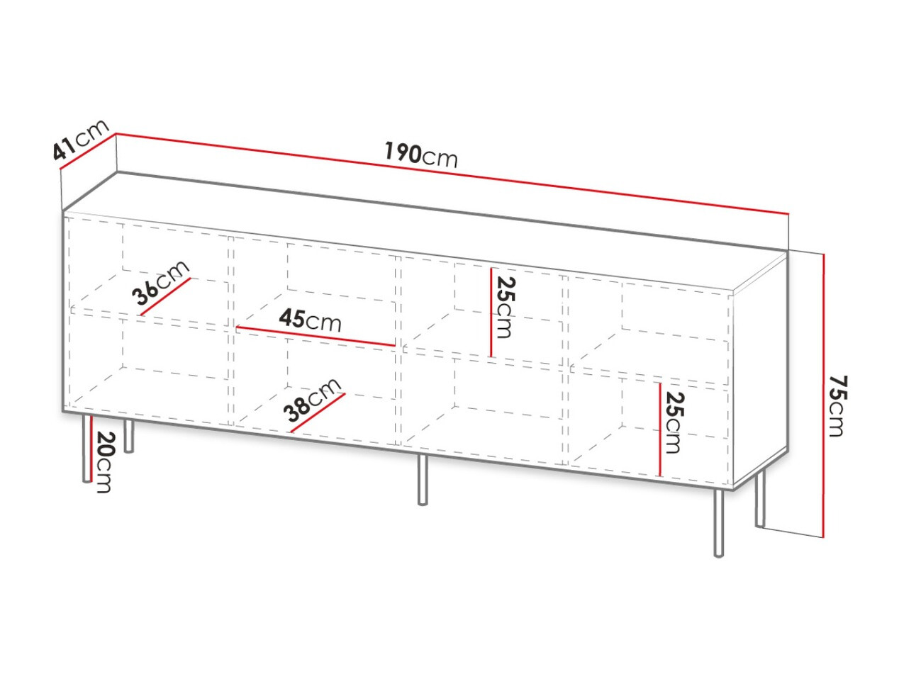 Aparador Lorelbo 101 (Negro + Dorado)