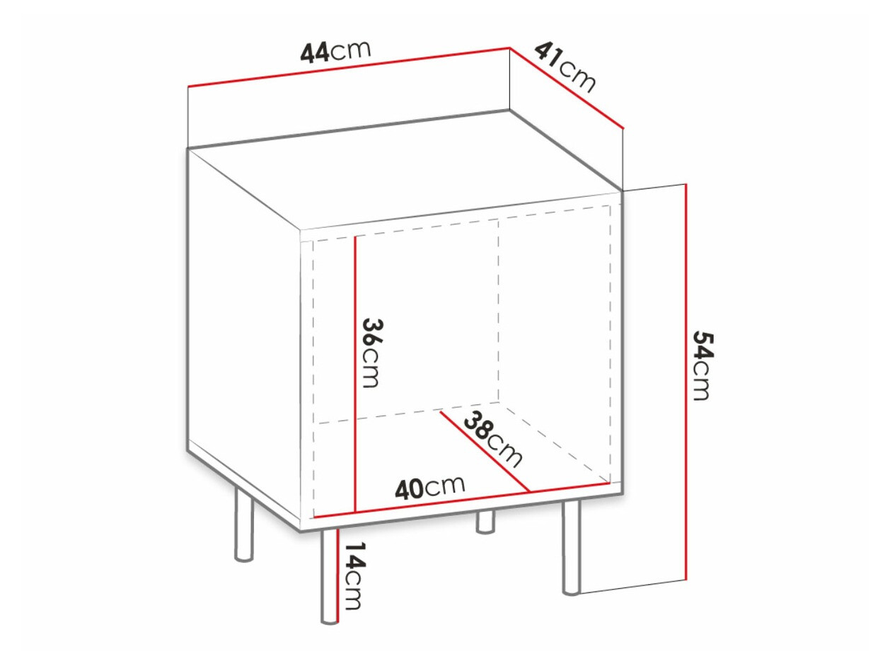 Conjunto de mesitas de noche Lorelbo 102 (Negro + Dorado)