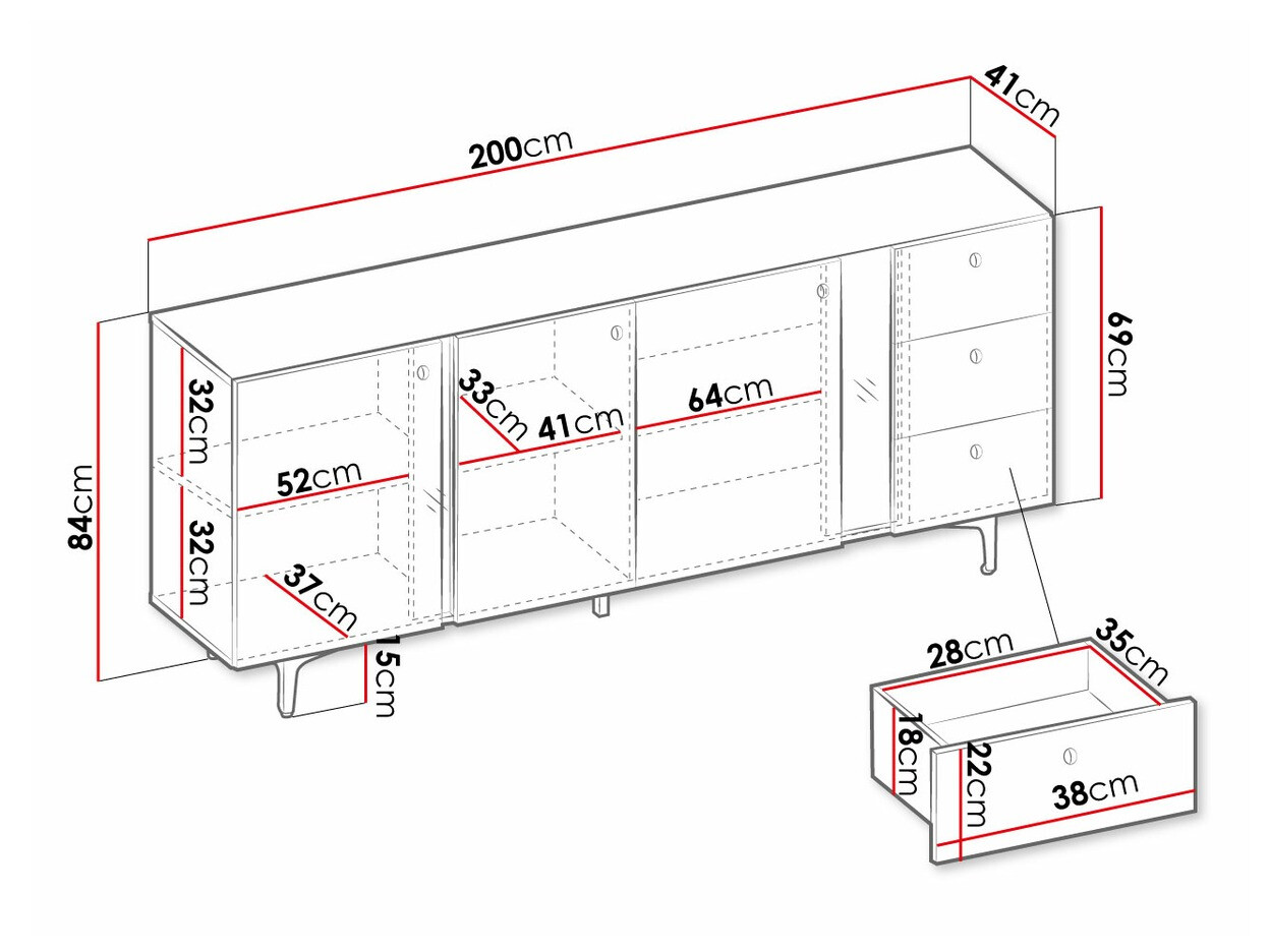 Cómoda Fresno AF102 (Azul)