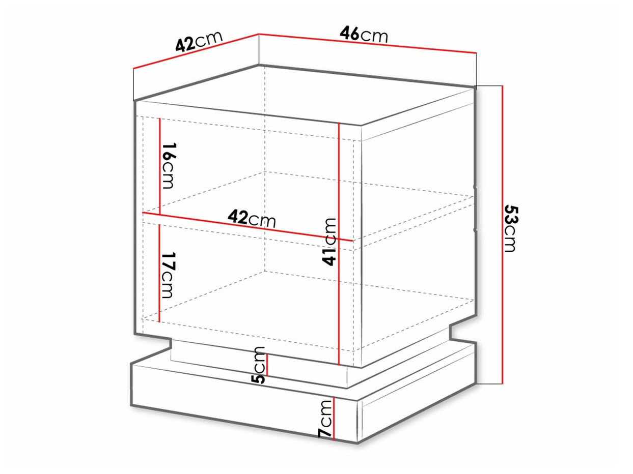 Conjunto de mesitas de noche Linar (Blanco + Blanco brillante)