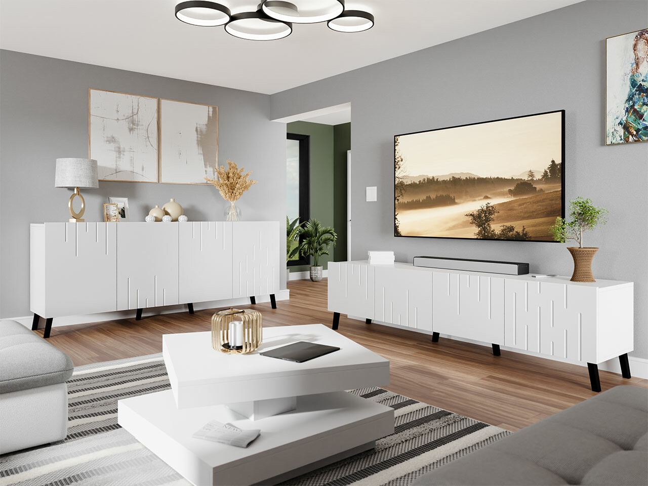 Conjunto de salón Charlotte 212 (Blanco)