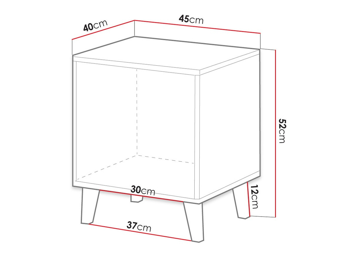 Conjunto de mesitas de noche Comes (Roble wotan)