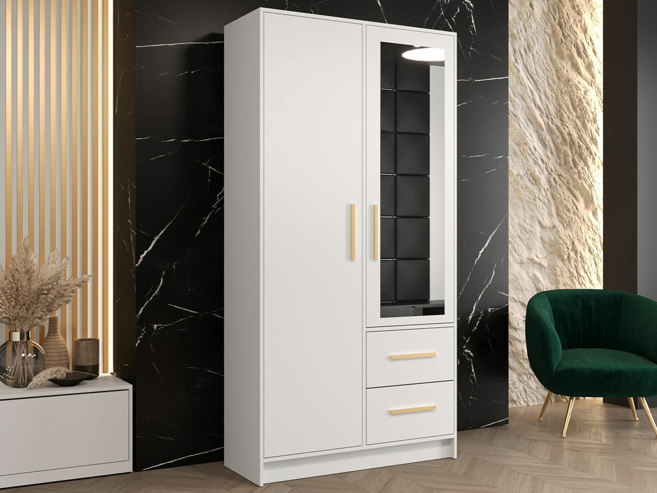 Armario Hartford 372 (Blanco + Dorado)