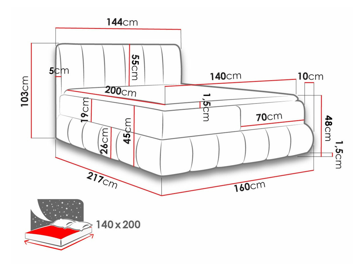 Cama continental Baltimore 152 (Kronos 19)