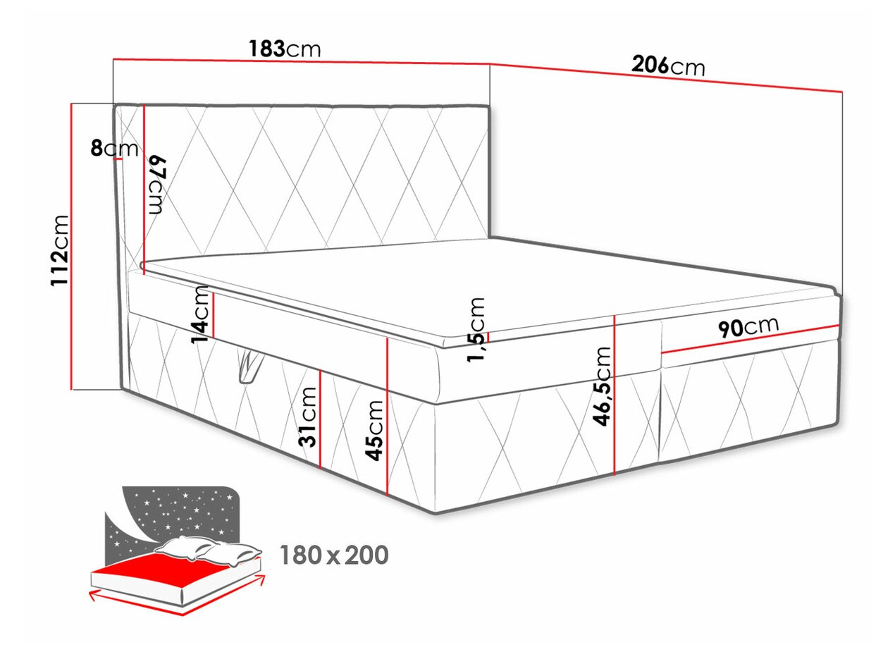 Cama continental Comfivo 225 (Magic Velvet 2267)