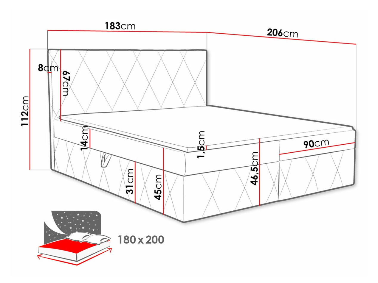 Cama continental Comfivo Avis (Magic Velvet 2217)