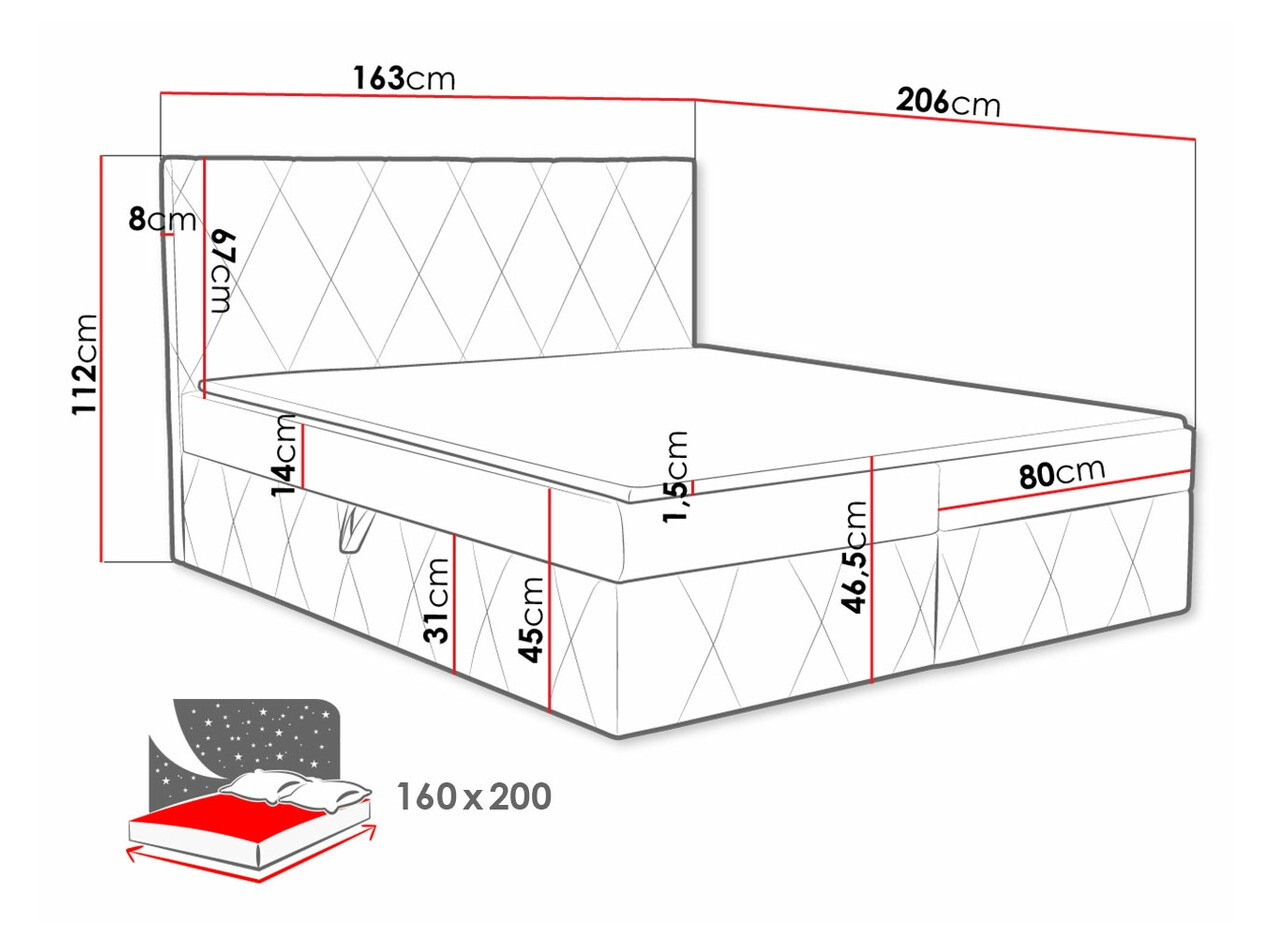 Cama continental Comfivo Avis (Magic Velvet 2258)
