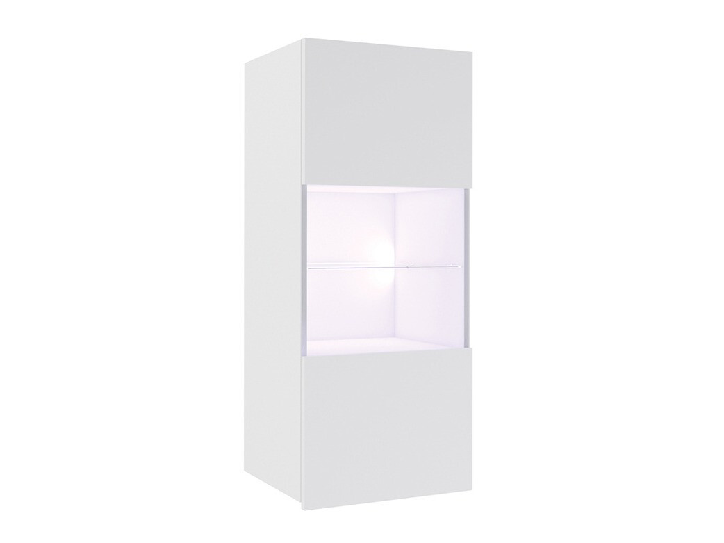 Armario de pared Tivdalu 102 (Blanco + Blanco brillante)