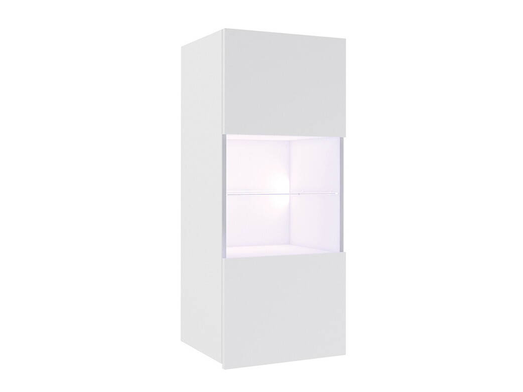 Armario de pared Tivdalu 102 (Blanco + Blanco brillante)