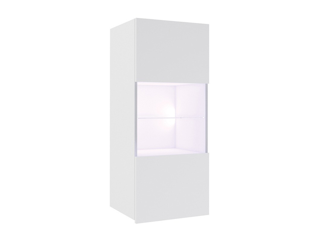 Armario de pared Tivdalu 102 (Blanco + Blanco brillante)