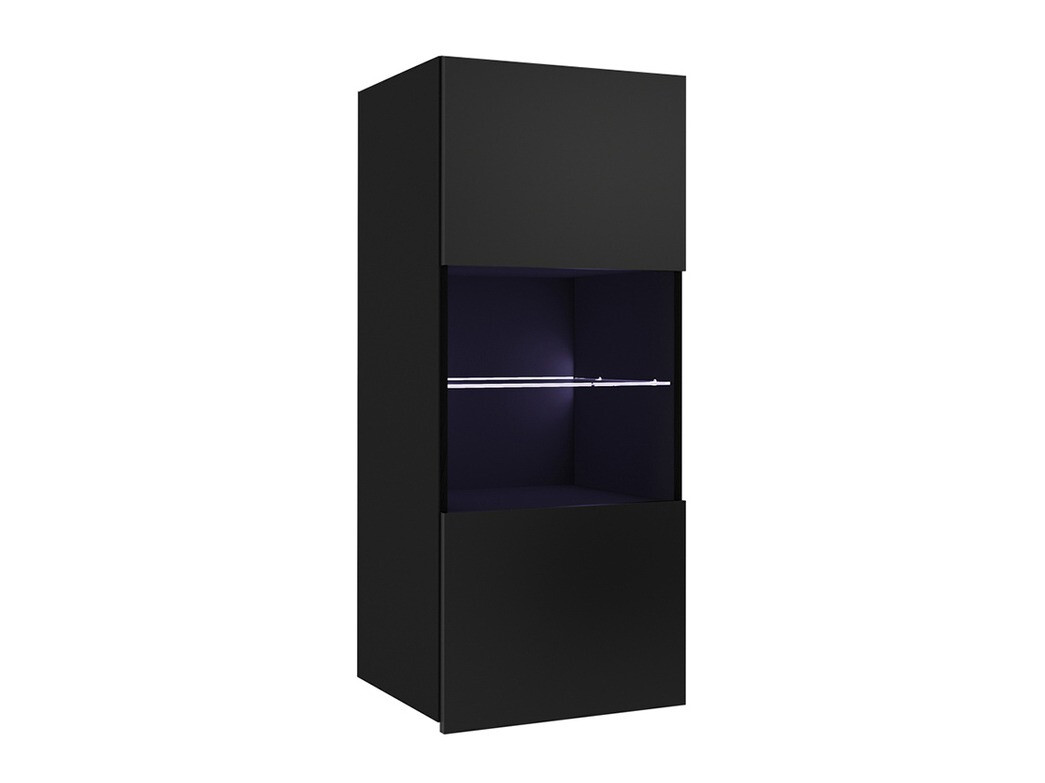 Armario de pared Tivdalu 102 (Negro + Negro brillante)