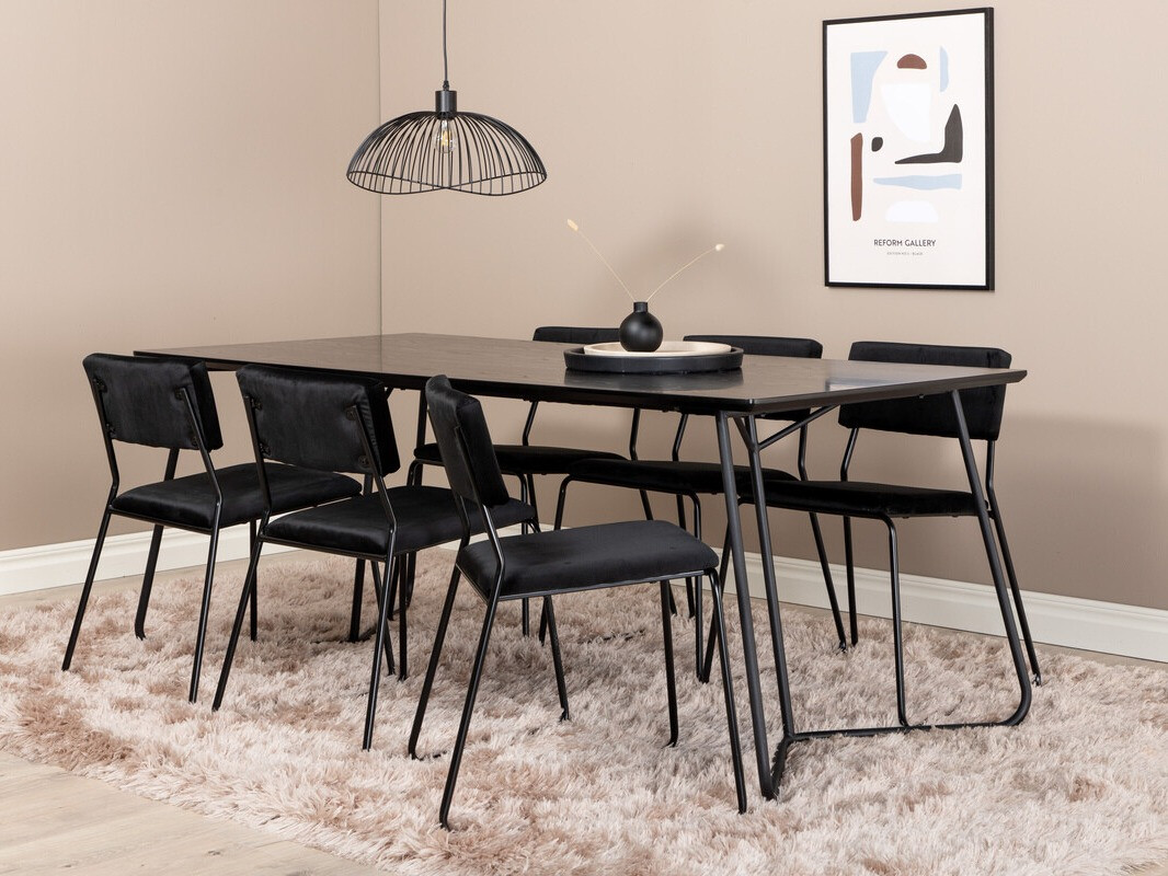 Conjunto de comedor Dallas 2715 (Negro)