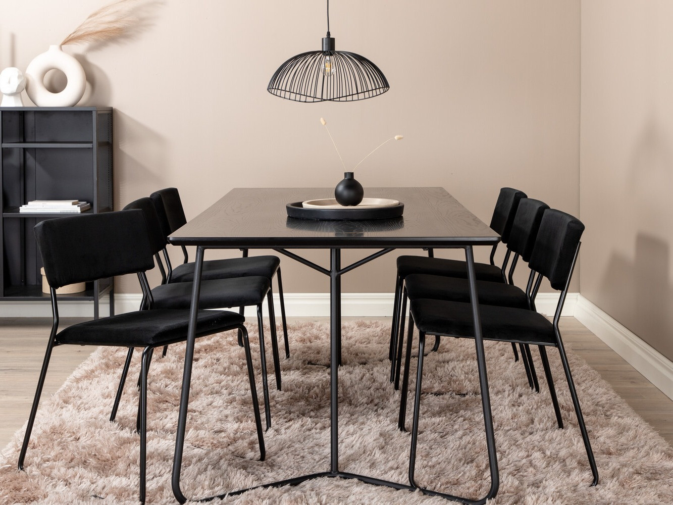 Conjunto de comedor Dallas 2715 (Negro)