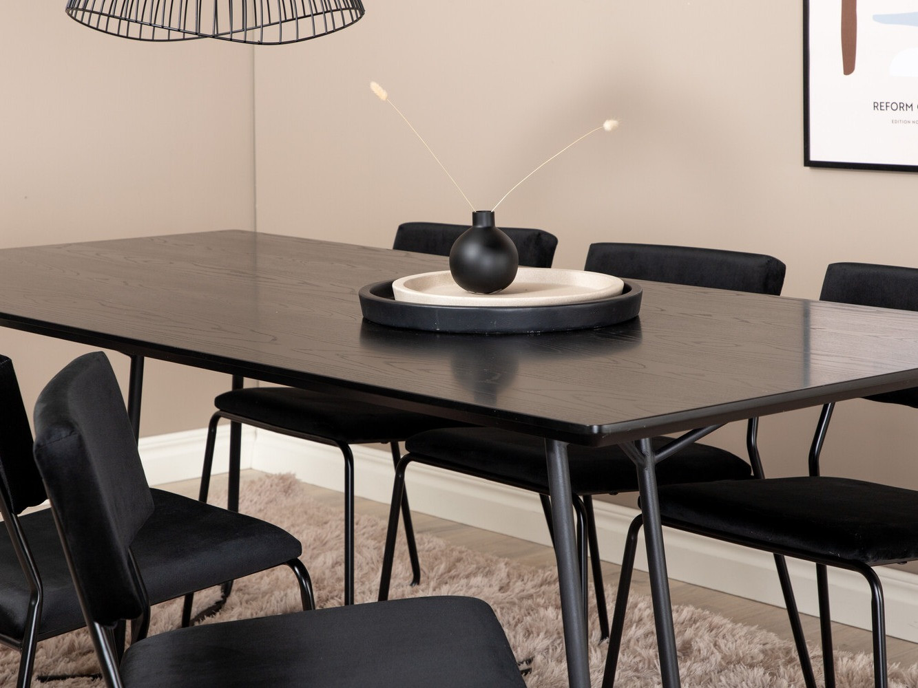 Conjunto de comedor Dallas 2715 (Negro)