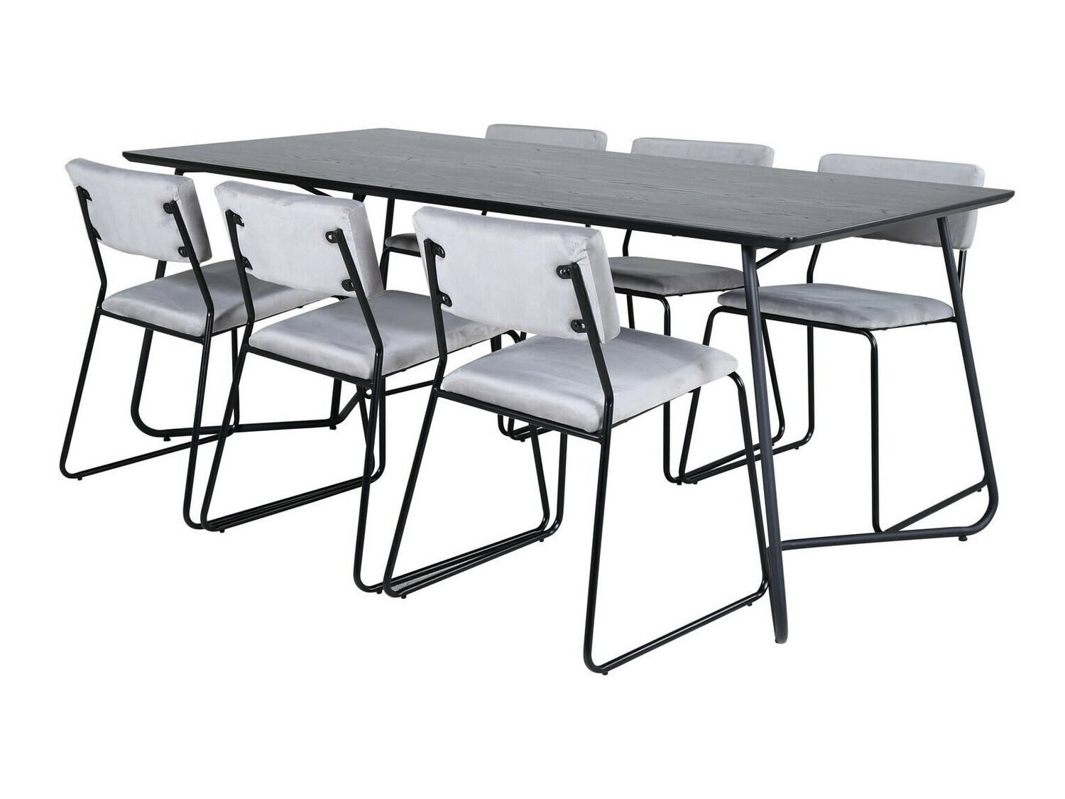 Conjunto de mesas y sillas para comedor Dallas 2715 (Gris + Negro)