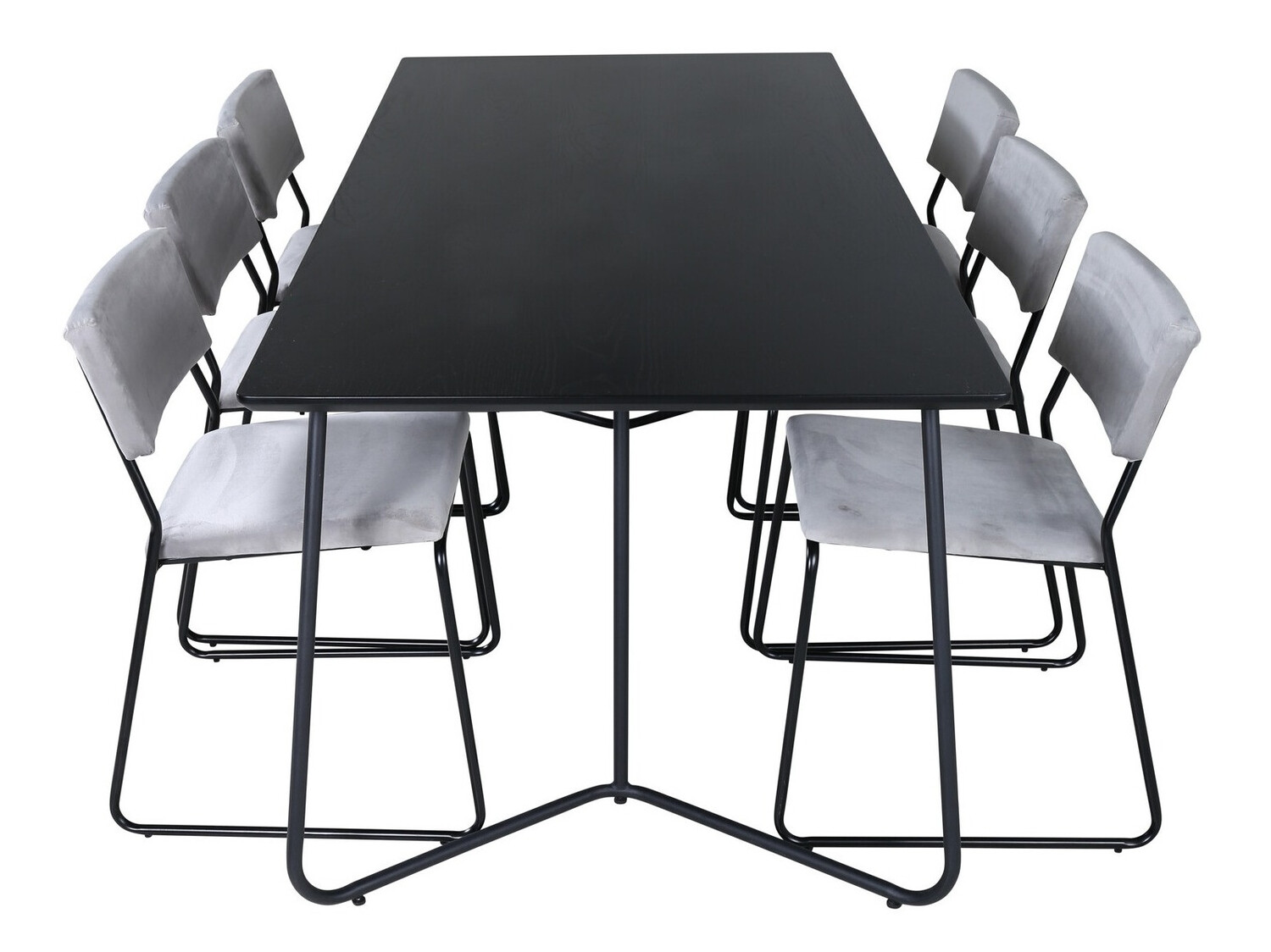 Conjunto de mesas y sillas para comedor Dallas 2715 (Gris + Negro)