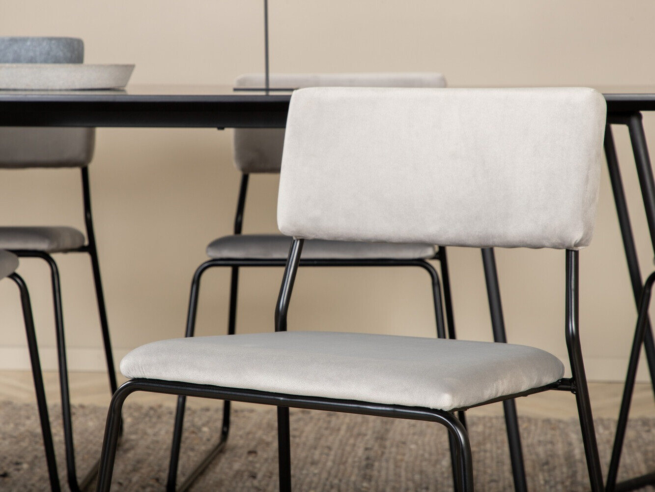 Conjunto de mesas y sillas para comedor Dallas 2715 (Gris + Negro)