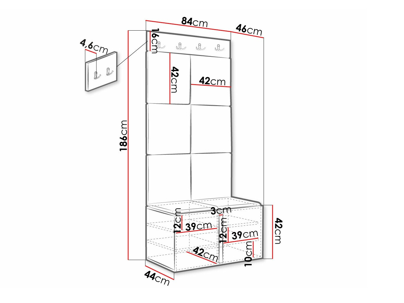 Conjunto para recibidor Hartford 383 (Blanco)