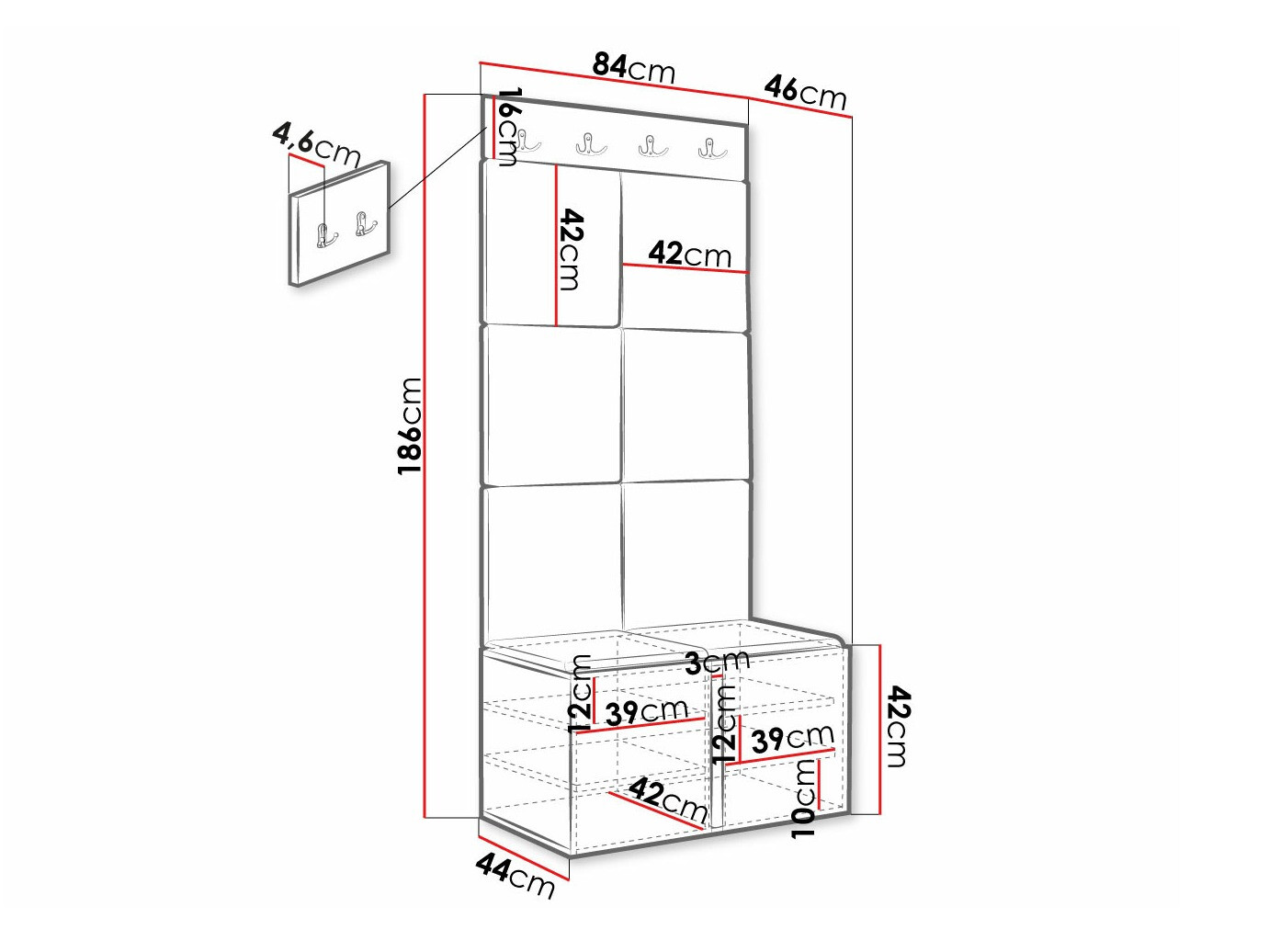 Conjunto para recibidor Hartford 383 (Blanco)