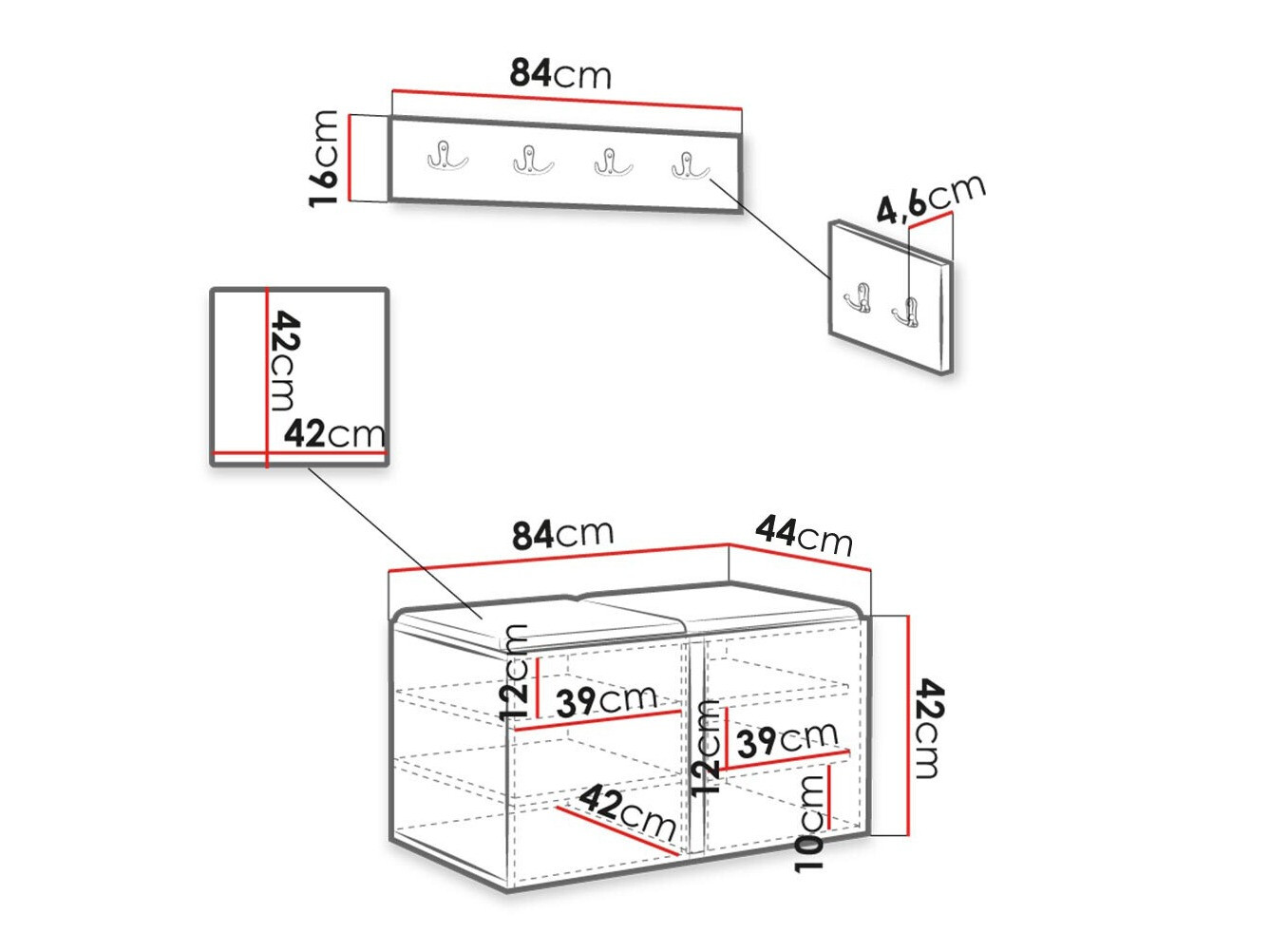 Conjunto para recibidor Hartford 384 (Blanco)