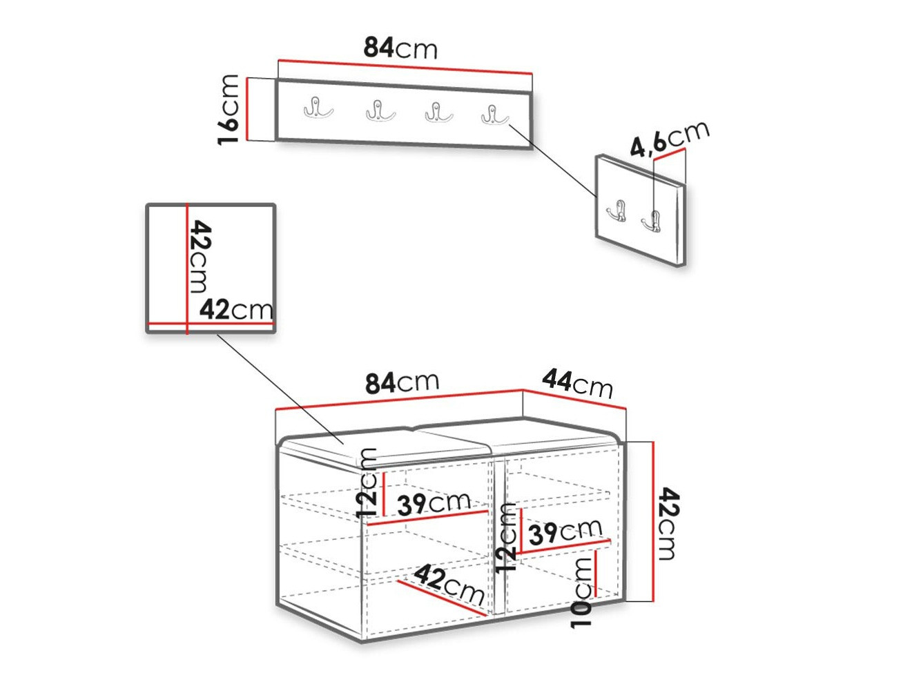 Conjunto para recibidor Hartford 384 (Blanco)