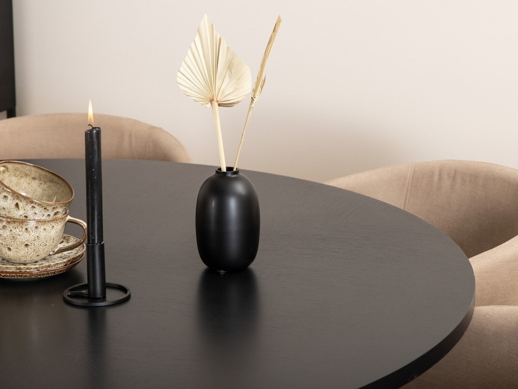 Conjunto de comedor Dallas 2378 (Negro + Beige)