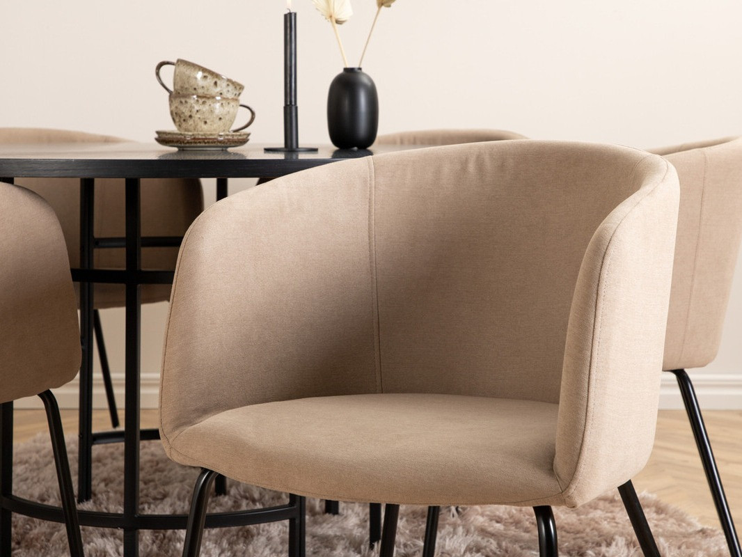 Conjunto de comedor Dallas 2378 (Negro + Beige)