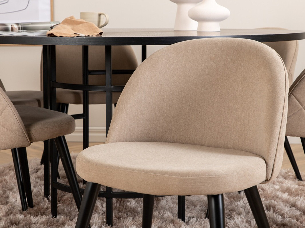 Conjunto de comedor Dallas 2387 (Negro + Beige)