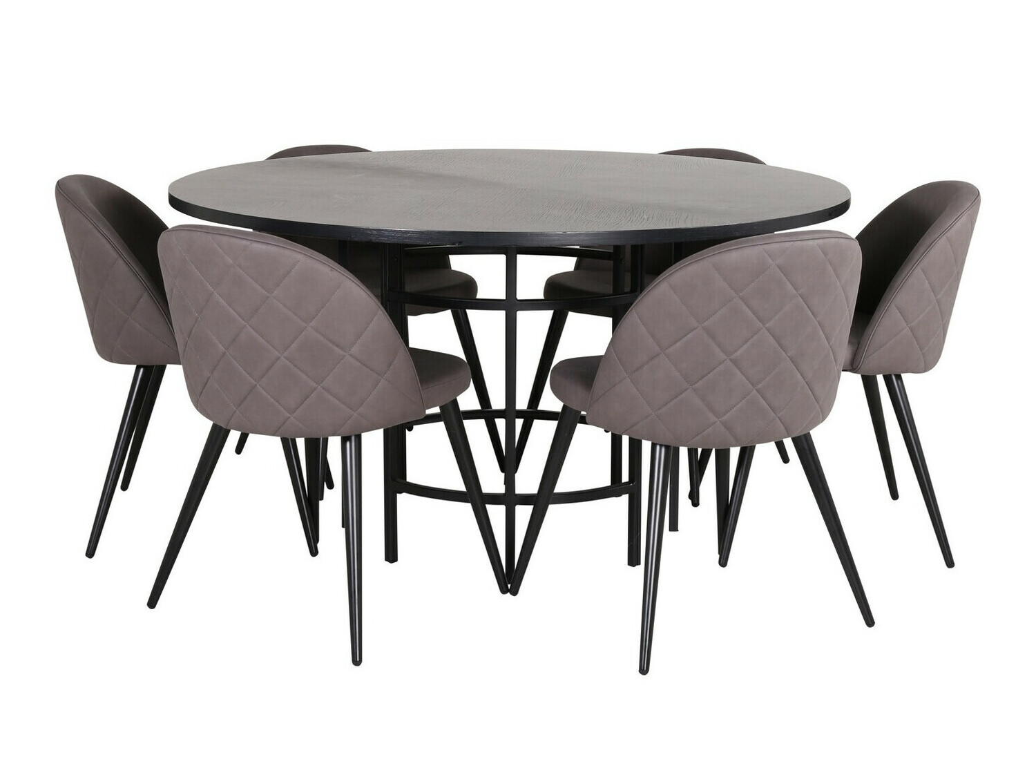 Conjunto de comedor Dallas 2387 (Negro + Gris)