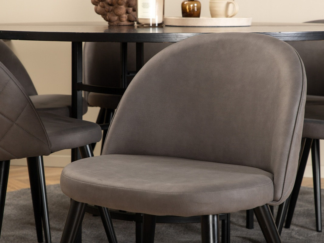 Conjunto de comedor Dallas 2387 (Negro + Gris)